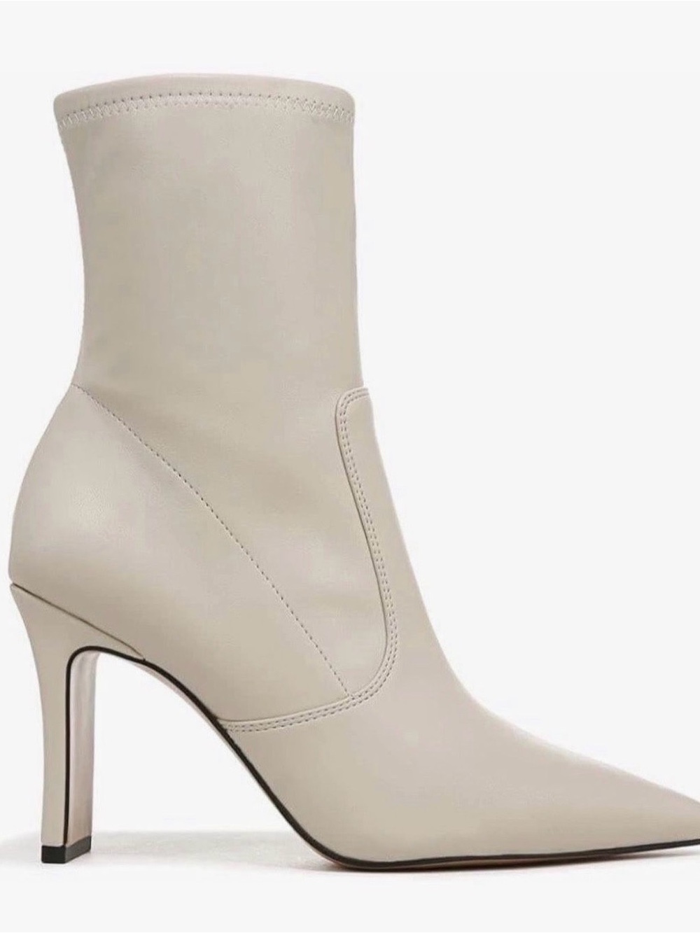 Franco Sarto Cream Pointed Toe Ankle Boot